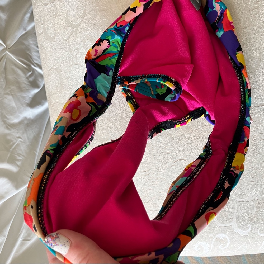 Kenneth Cole Reaction 2 Piece Tankini Swimsuit Floral Print Multi Colored Size M - Picture 8 of 16